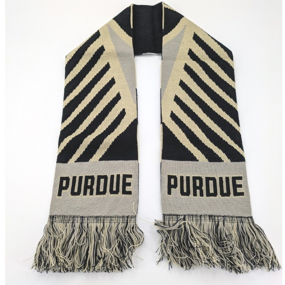 NCAA Purdue University Boilermakers Knit Scarf‎ Fringe Winter Football